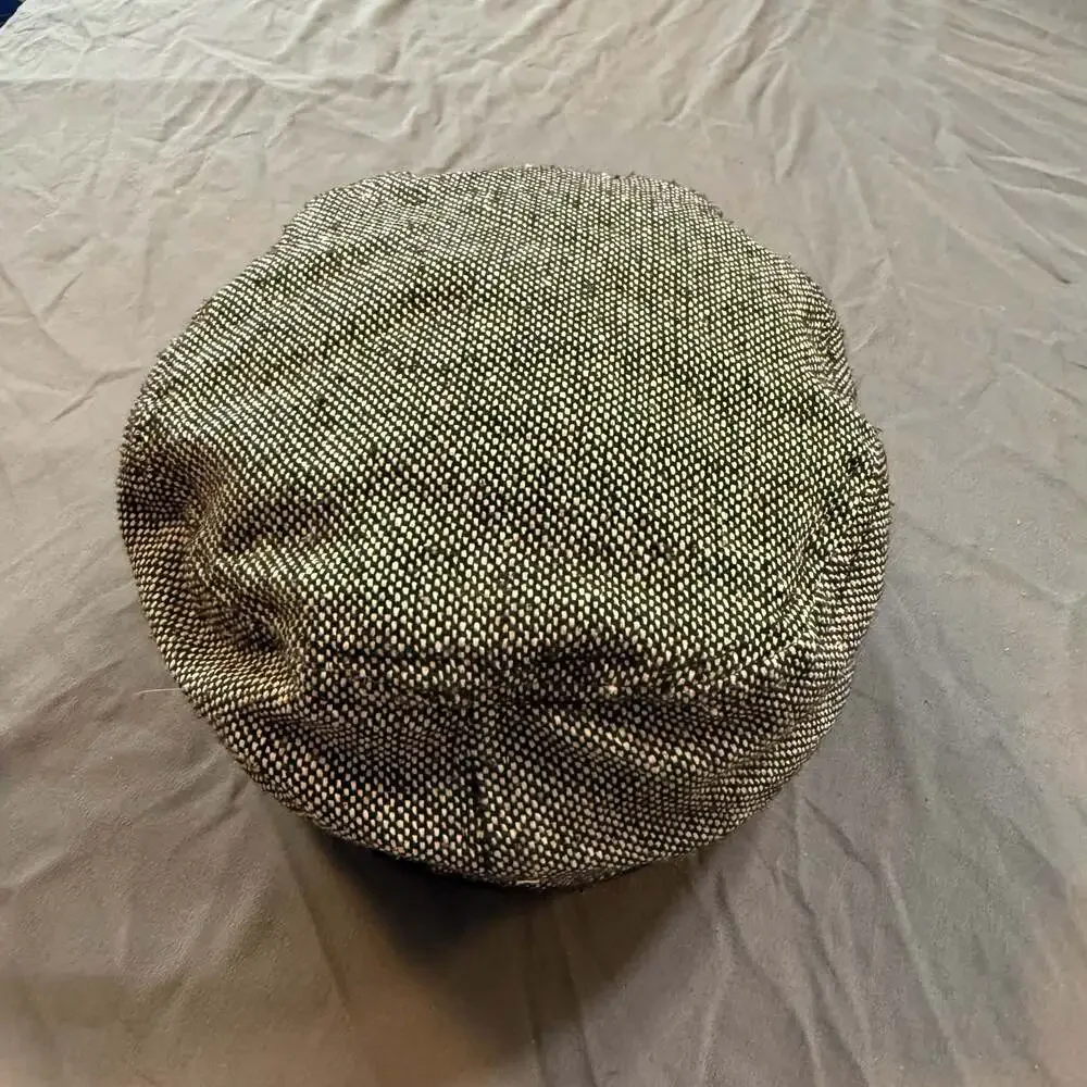 Women’s Black White Tweed Newsboy Cadet Cap Military Style Hat